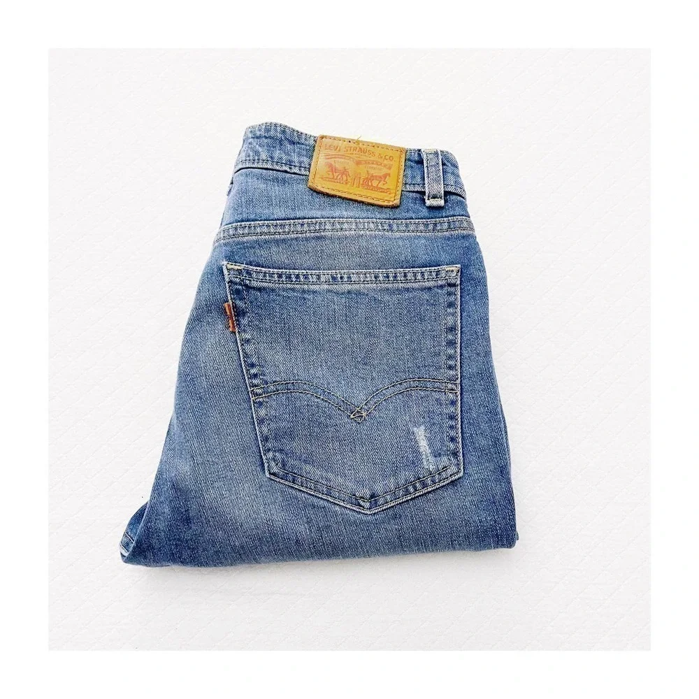 Levi's 721 Vintage High Rise Skinny Jeans Patchwork Accent SZ29